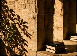 A sunlit reading room with books